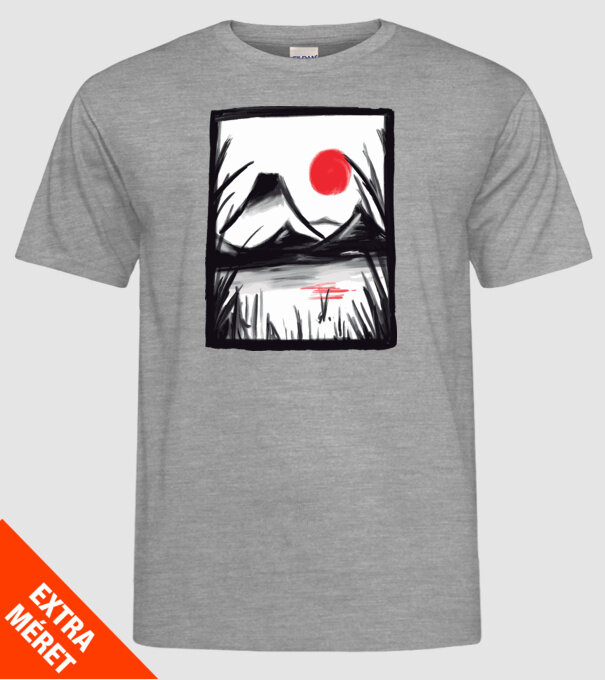 Peisaj Pictură model gri pe tricou