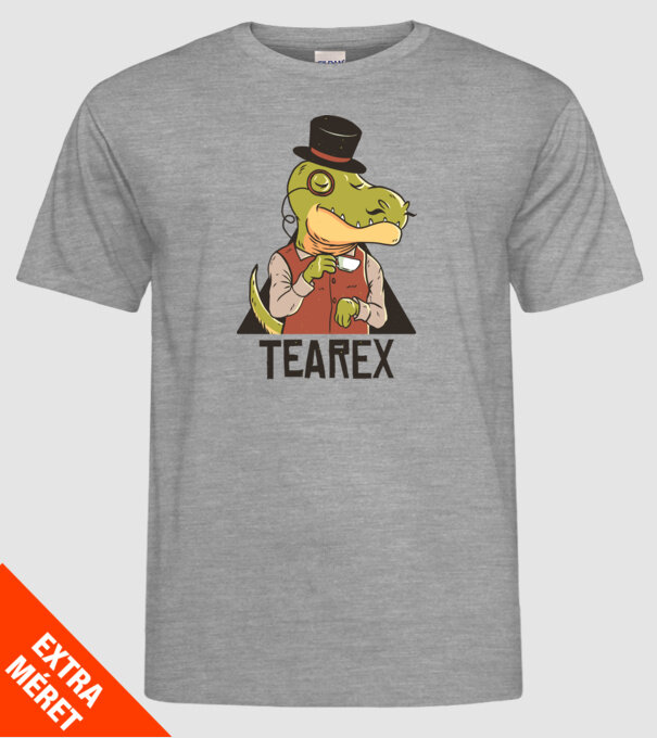 Tea Rex dinozaur cu ceai model gri pe tricou