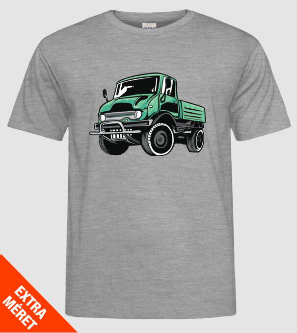 Camion model gri pe tricou