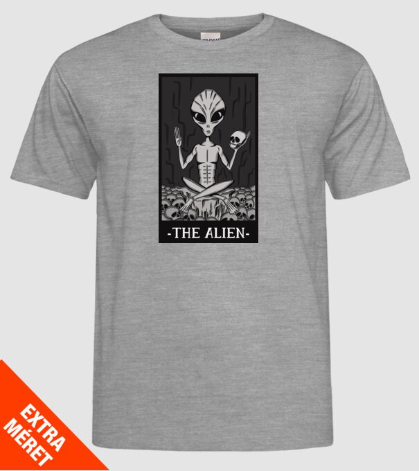 Extraterestru - Carte de tarot model gri pe tricou