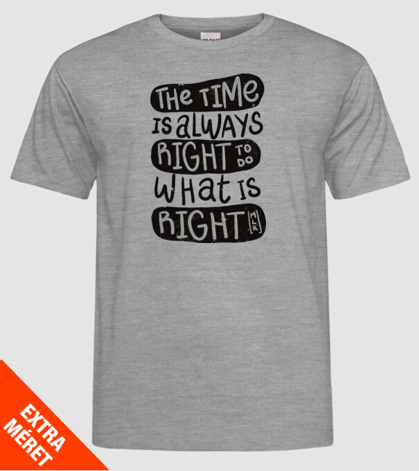 The time is always right model gri pe tricou