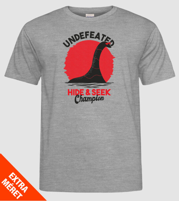Undefeated Hide & Seek Champion model gri pe tricou
