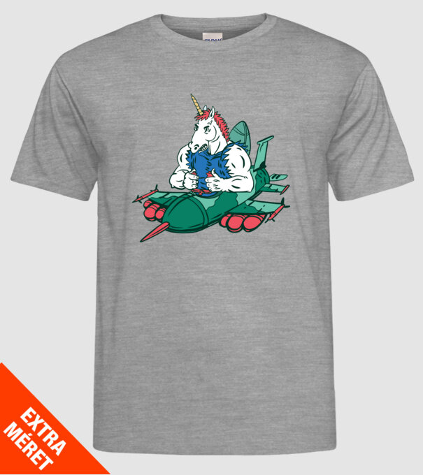 Unicorn Avion de vânătoare model gri pe tricou