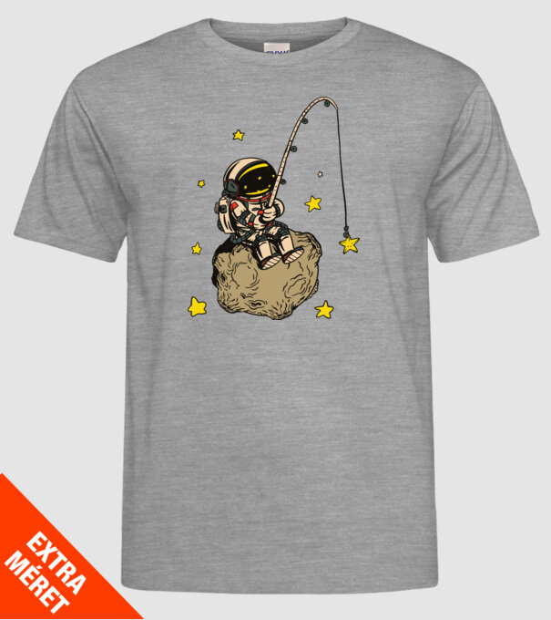 Pescar Astronaut model gri pe tricou