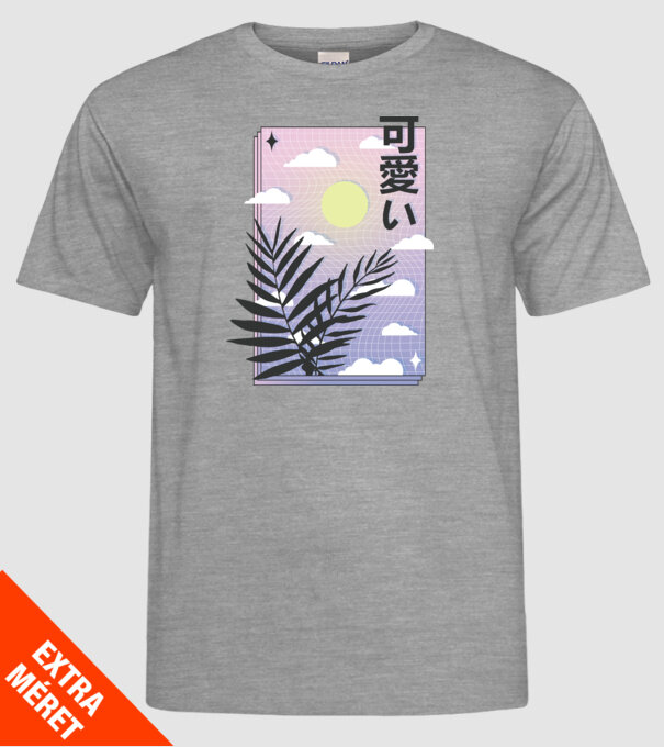 Vaporwave Val model gri pe tricou
