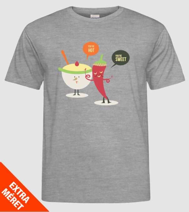You are hot - You are sweet model gri pe tricou