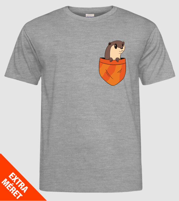 Vidra de buzunar model gri pe tricou