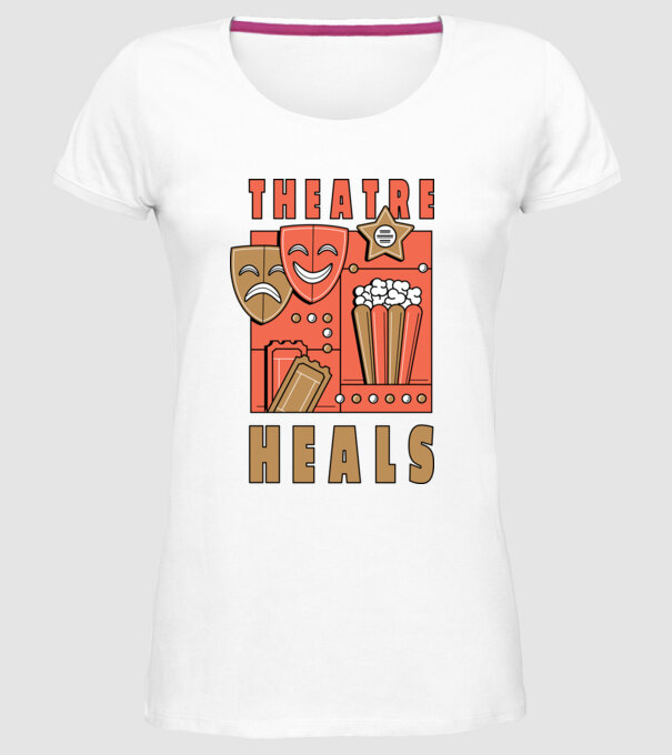 Teatrul vindecă model alb pe tricou