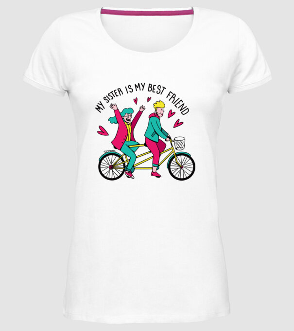 Sora mea este cea mai bună prietenă model alb pe tricou