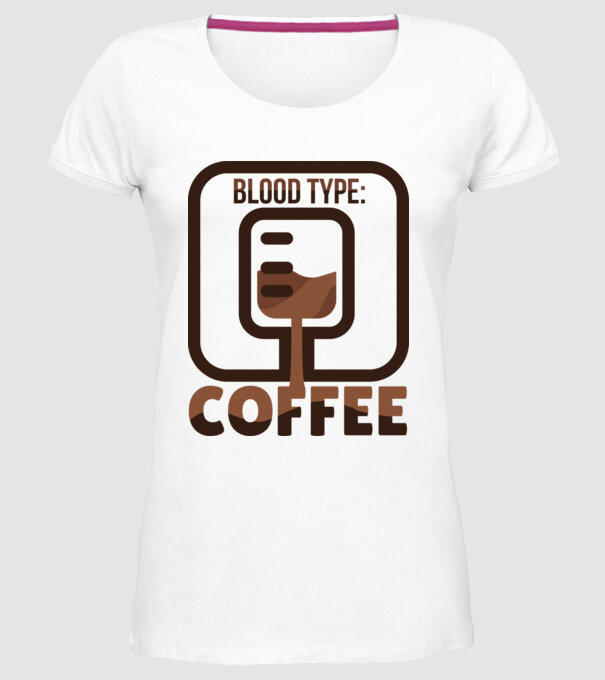 Grupa mea de sânge este cafeaua model alb pe tricou