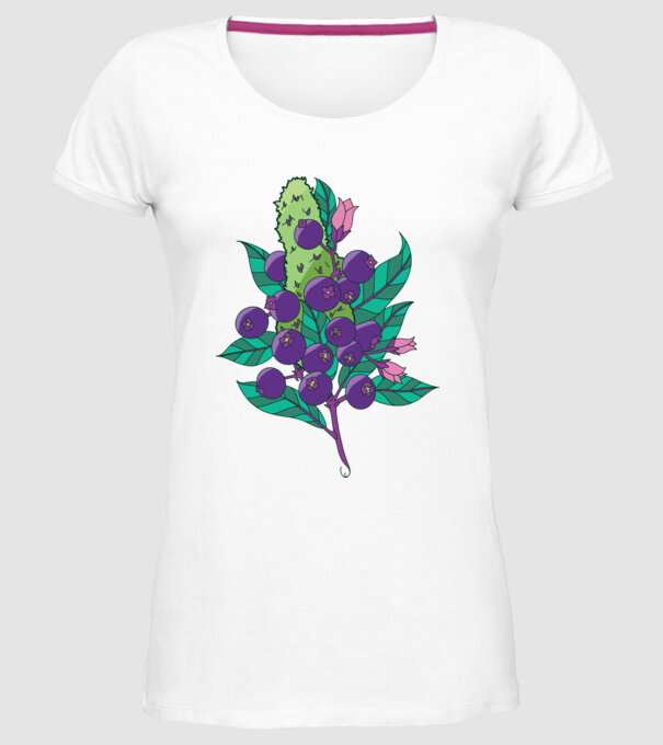 Arbust de afine model alb pe tricou