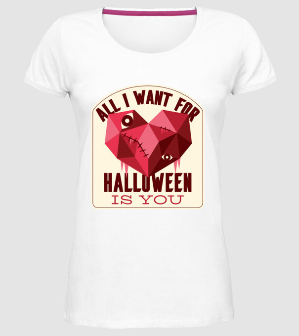 All I want for Halloween is You model alb pe tricou
