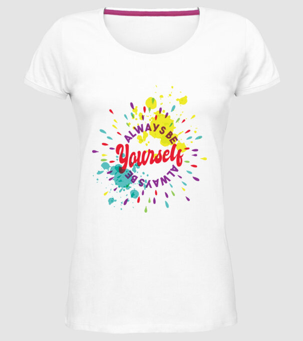 Always be yourself model alb pe tricou