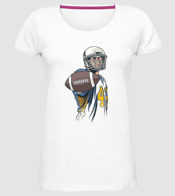 Jucător de fotbal American model alb pe tricou