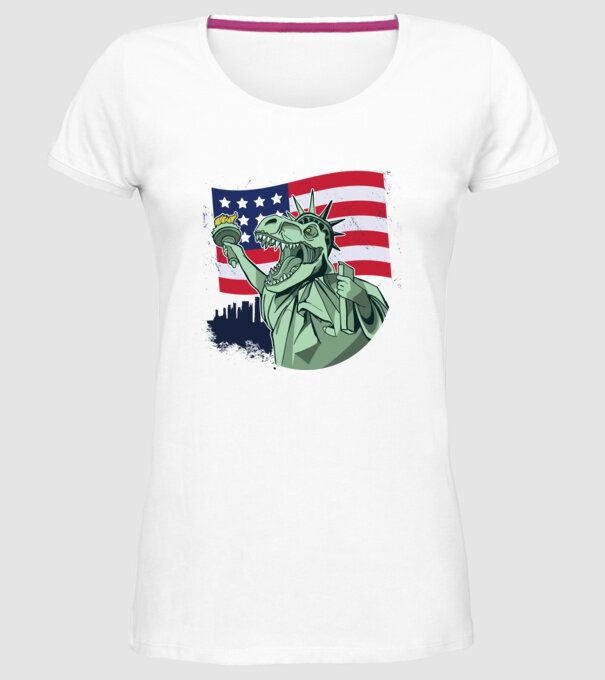 Ziua Independenței americane 4 iulie T-rex model alb pe tricou