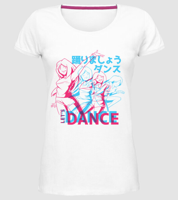 Anime Dance model alb pe tricou