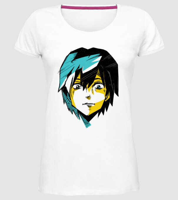Cap Anime model alb pe tricou