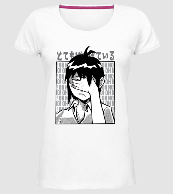 Cap Anime model alb pe tricou