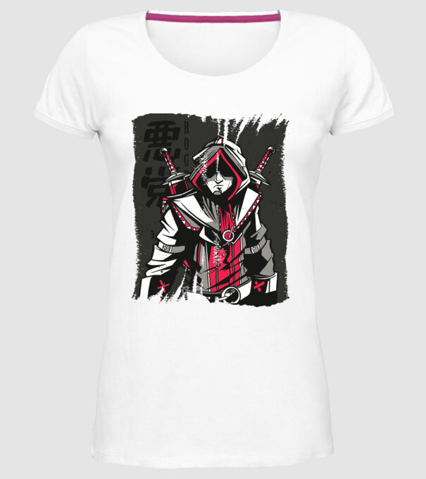 Războinic Anime model alb pe tricou
