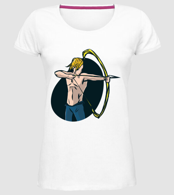 Fată arcaș Anime model alb pe tricou
