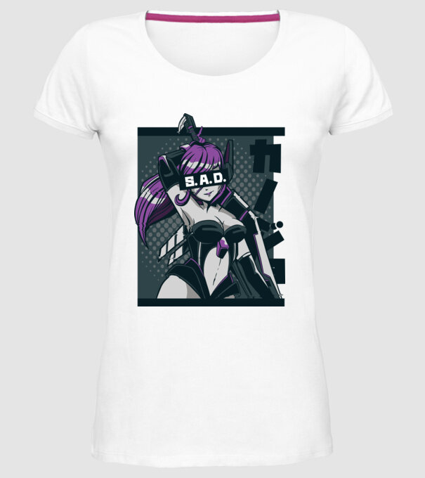 Anime fată model alb pe tricou