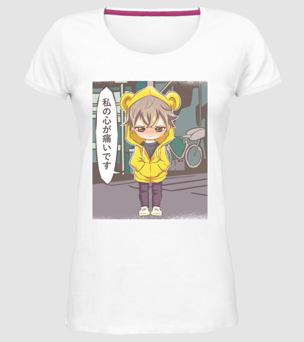 Anime Manga scenă model alb pe tricou