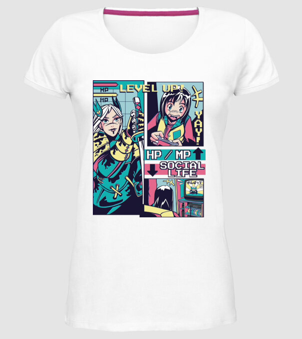 Anime Vaporwave benzi desenate model alb pe tricou