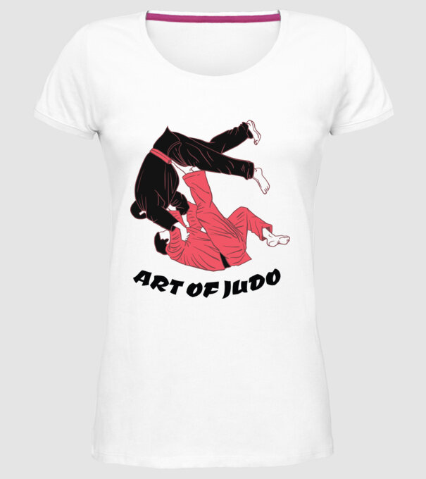 Art of Judo model alb pe tricou