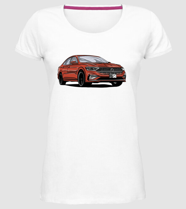 Mașină model alb pe tricou