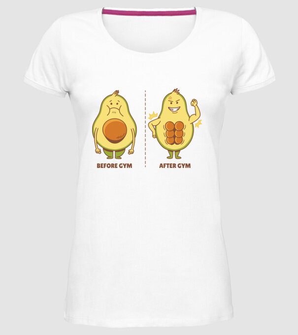 Antrenament Avocado model alb pe tricou