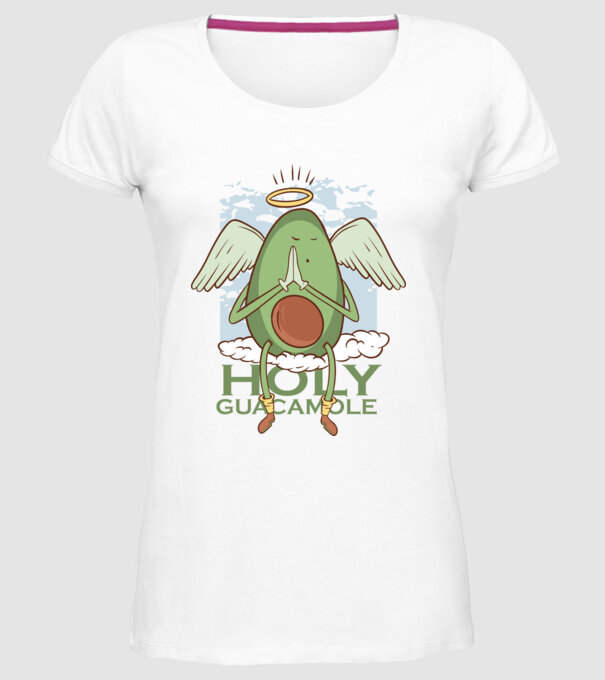 Rai avocado model alb pe tricou
