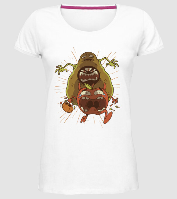 Monstru Avocado model alb pe tricou