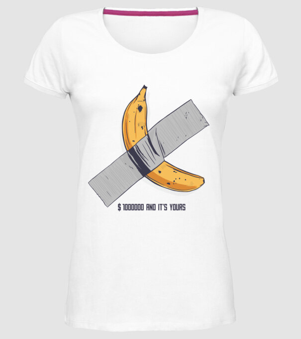 Ultima banană model alb pe tricou