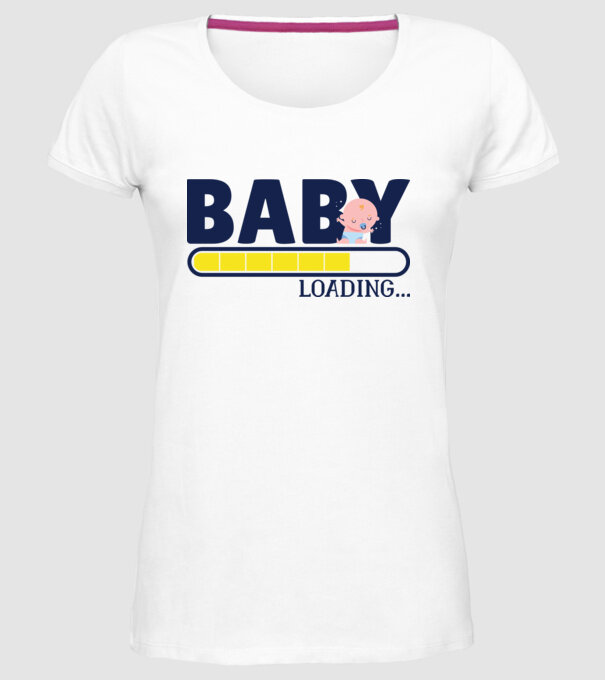 Baby is loading - tricou amuzant pentru mămici model alb pe tricou