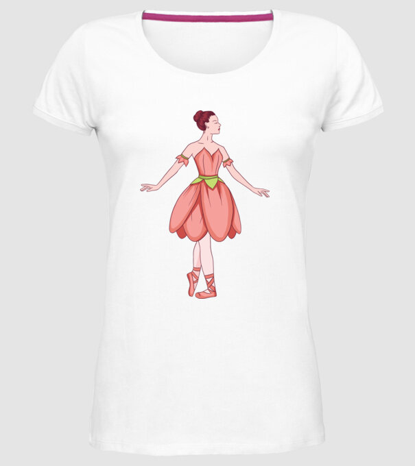 Balerină model alb pe tricou