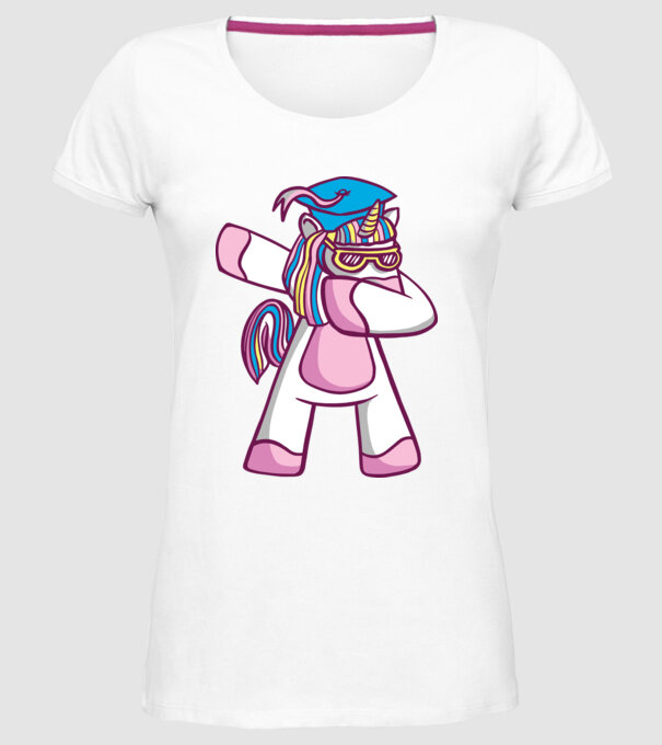 Unicorn Absolvent DAB model alb pe tricou