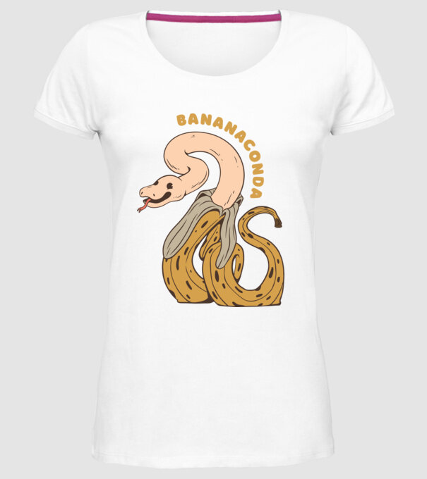 Bananaconda model alb pe tricou