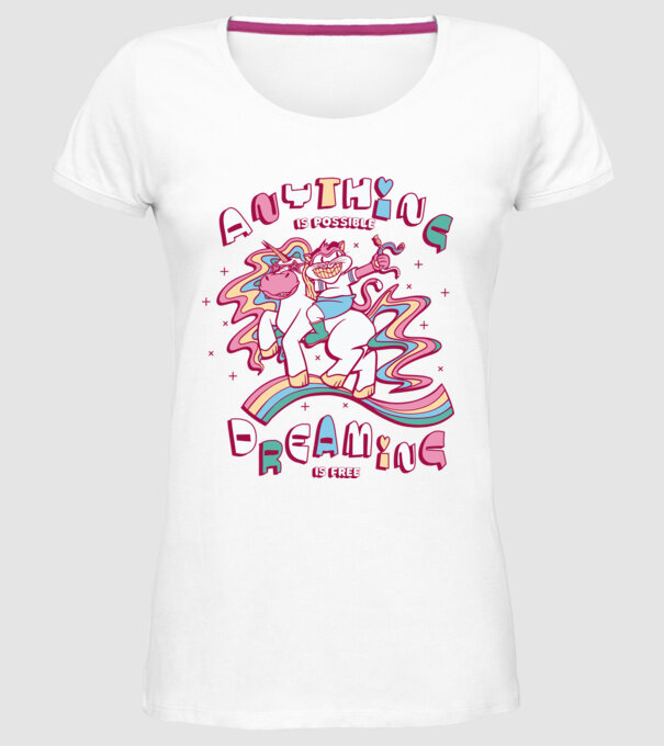 Orice este posibil Unicorn model alb pe tricou