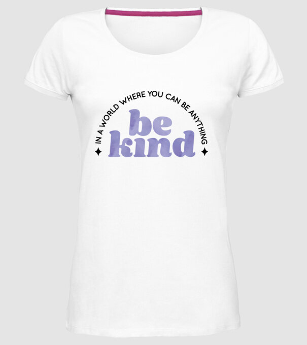 Be kind model alb pe tricou