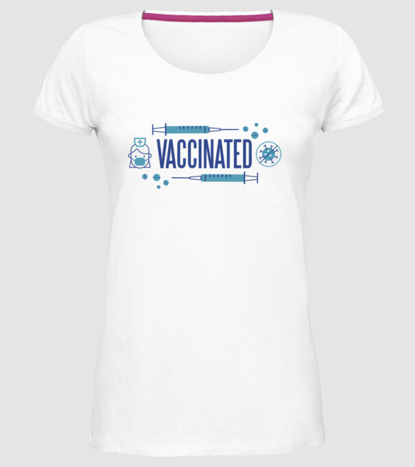 Sunt vaccinat model alb pe tricou