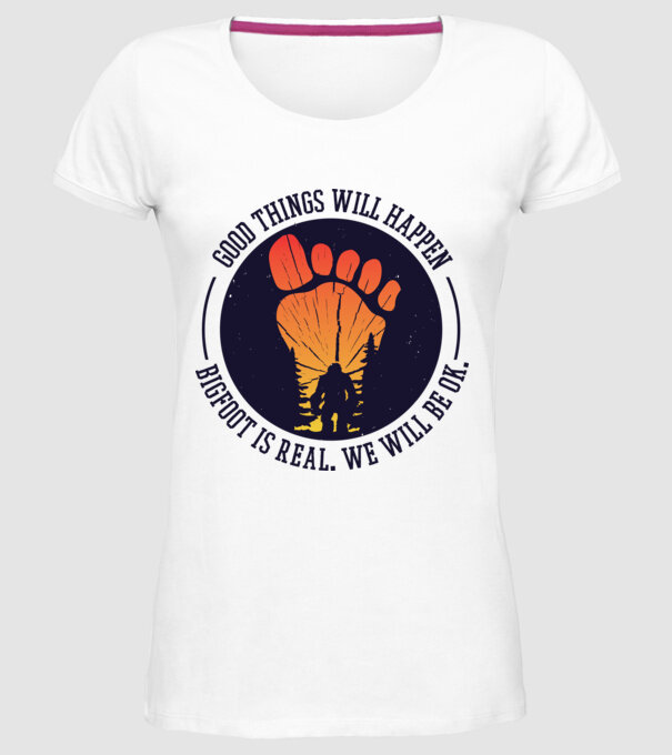 Bigfoot is real model alb pe tricou