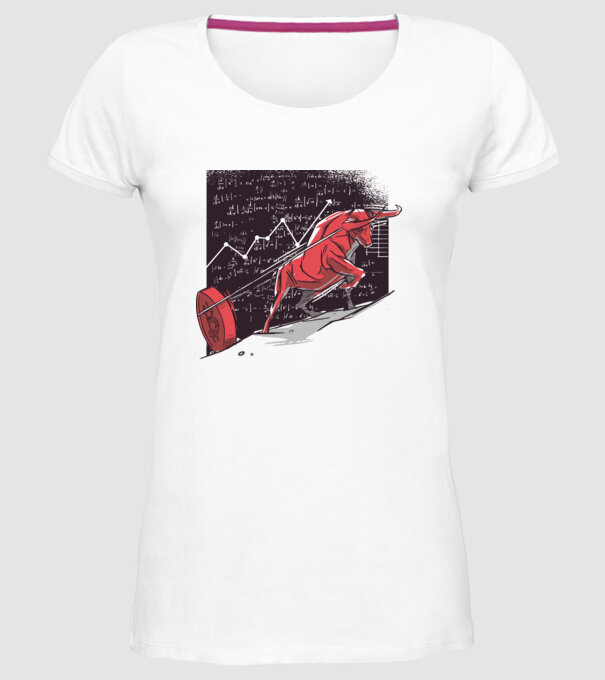 Taur Bitcoin model alb pe tricou