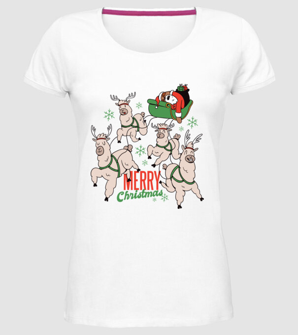 Crăciun Fericit Moș Crăciun Leneș model alb pe tricou
