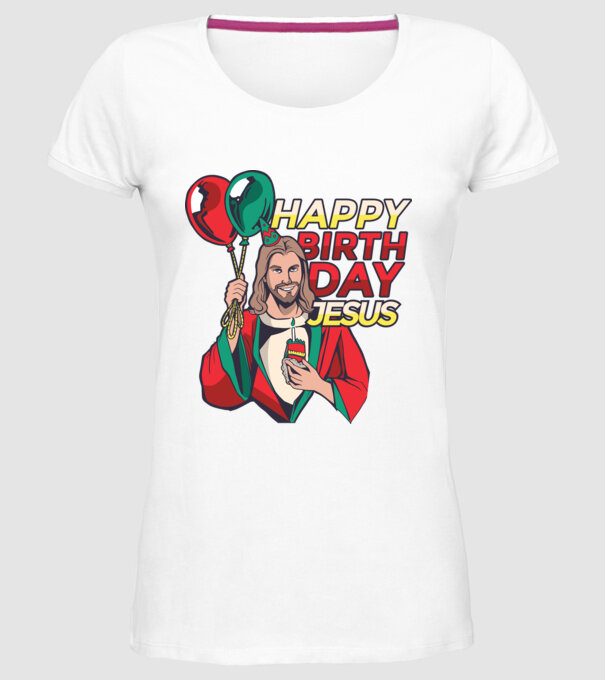 La mulți ani, Isus model alb pe tricou