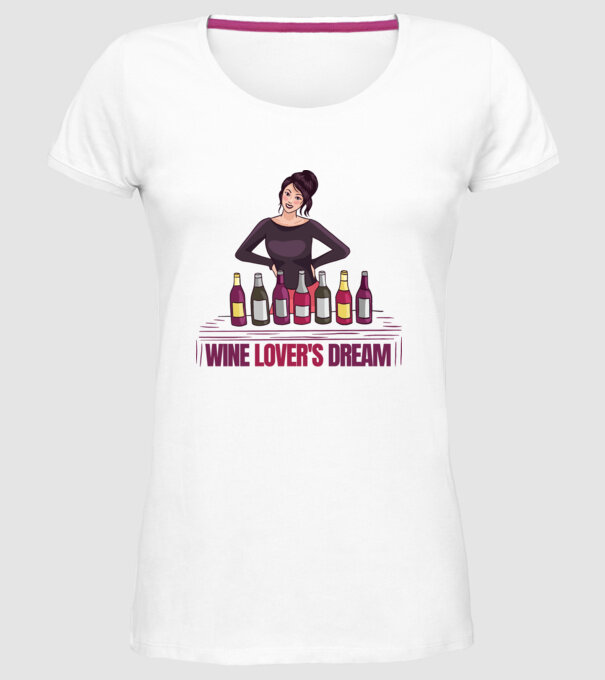 Degustare de vinuri model alb pe tricou