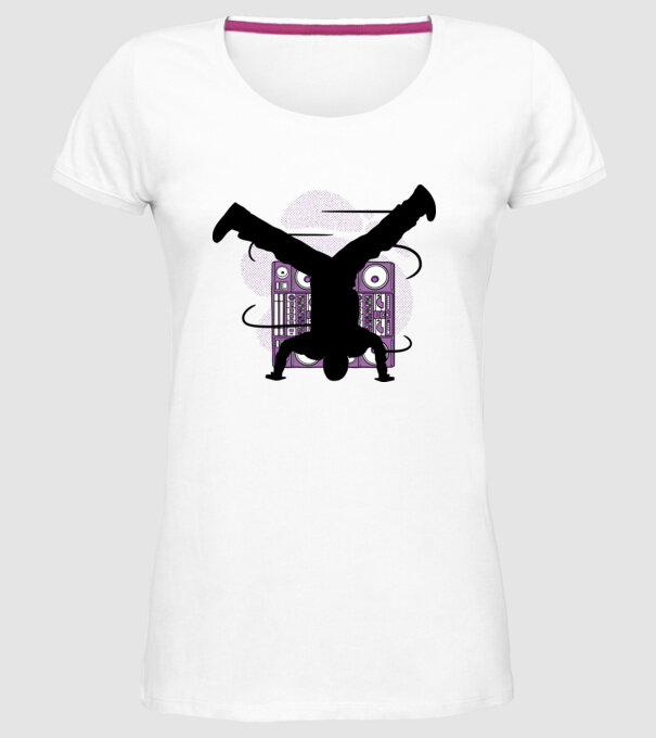 Dansator Break model alb pe tricou