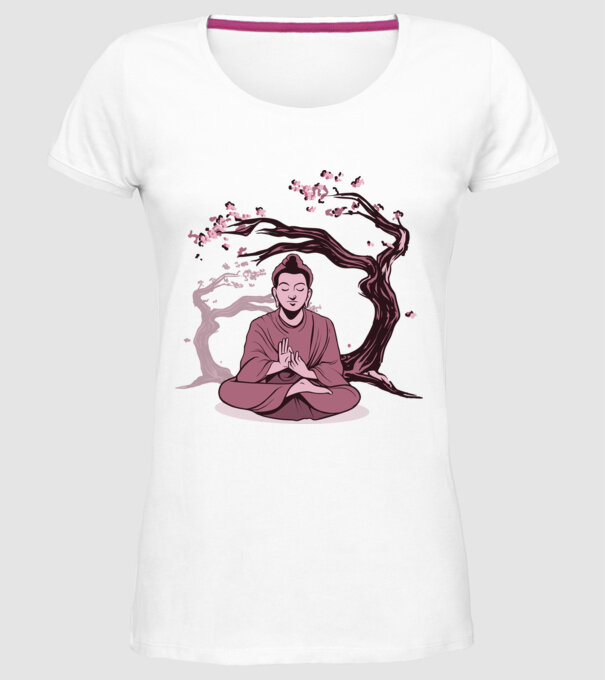 Buddha Meditație model alb pe tricou