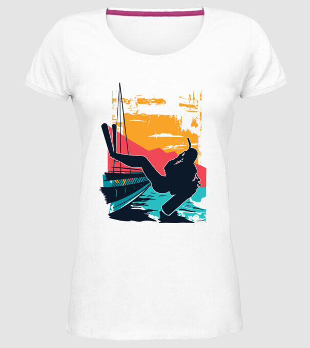 Tricou Scafandru Retro model alb pe tricou
