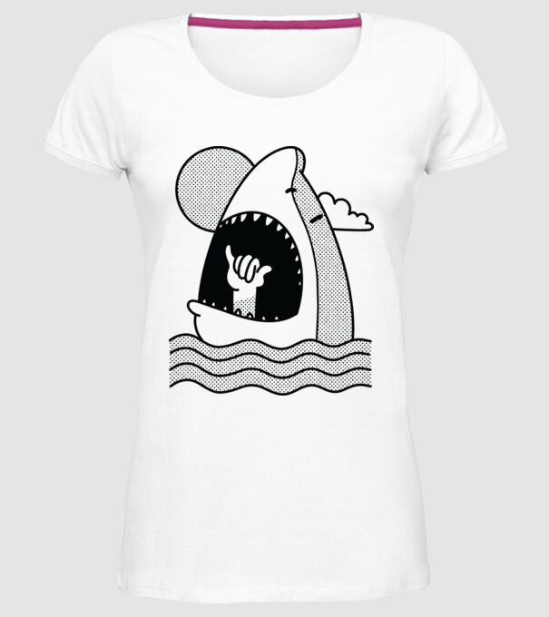 Rechin Aloha model alb pe tricou