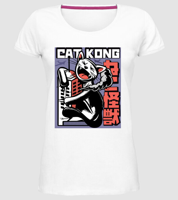 Cat Kong model alb pe tricou